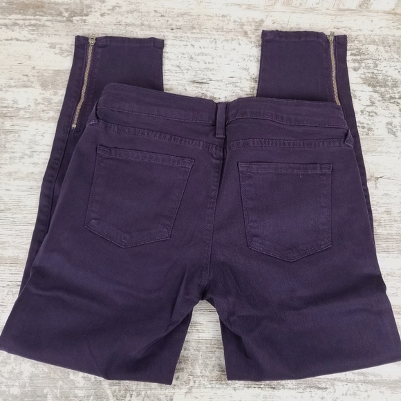 Purple ankle stretch petite jeans w/ ankle zippers - Picture 2 of 9